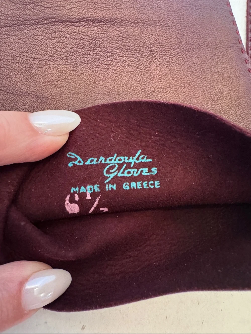 Vtg 1960s Dandoufa Brown Kid Leather Gloves Made in Greece Retro Size 6.5 Small